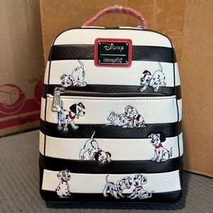 Loungefly 101 Dalmatians Black and White Disney Backpack NWT